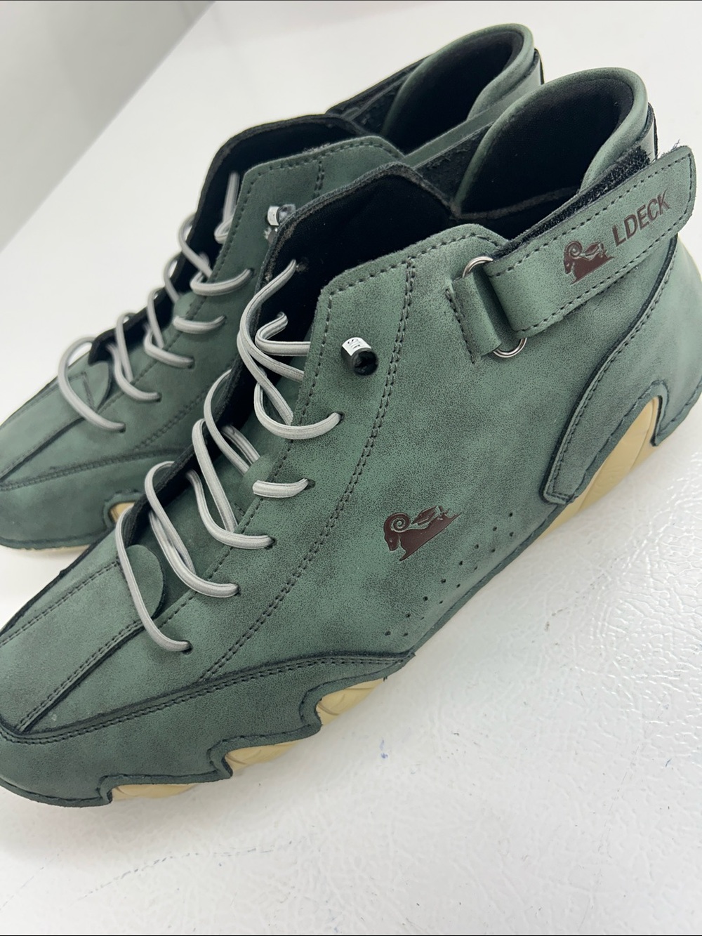 LDECK Men's Green Waterproof Casual High-Top Sneakers Size EU 44 (US 10.5-11)